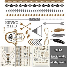 OEM Sex Body Beauty Maker Products Temporary Tattoo Hot Sale Fashion Design Bracelets Jewelry Metallic Tattoo custom sticker